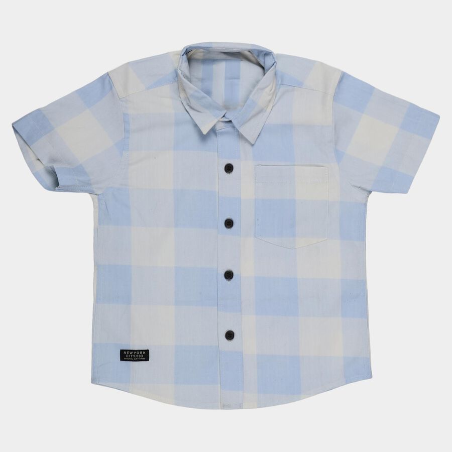 Boys Yellow Cotton Half Sleeve Classic Casual Shirt, Yellow, large