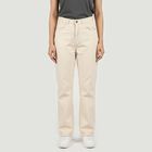 Women's White Straight Fit Classic Jeans, Off White, small