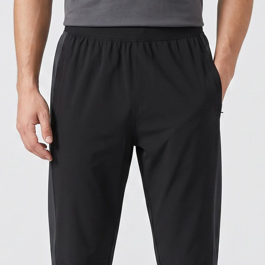 Men's Black Side-Striped Track Pants, काला, large