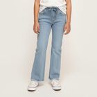 Girls' Light Blue Flared Fit Tie-Front Jeans, हल्का नीला, small image number null