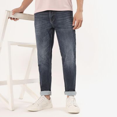 Women's Stonewashed Blue Slim Fit Five-Pocket Jeans