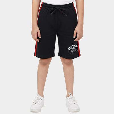 Boys Navy Blue Regular Fit Casual Bermuda Shorts