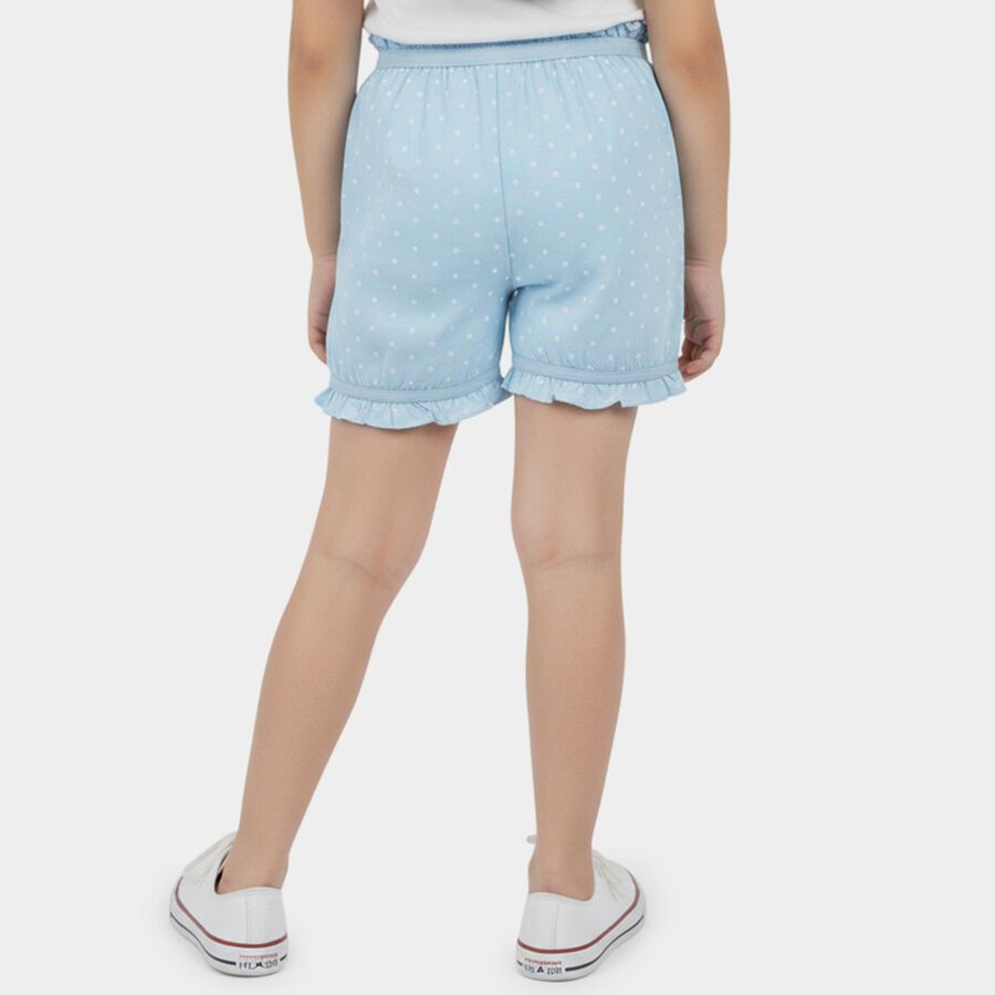 Girls' Light Blue Regular Fit Cotton Bloomers, Light Blue, large