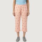 Women's Orange Straight Fit Printed Capri, Orange, small