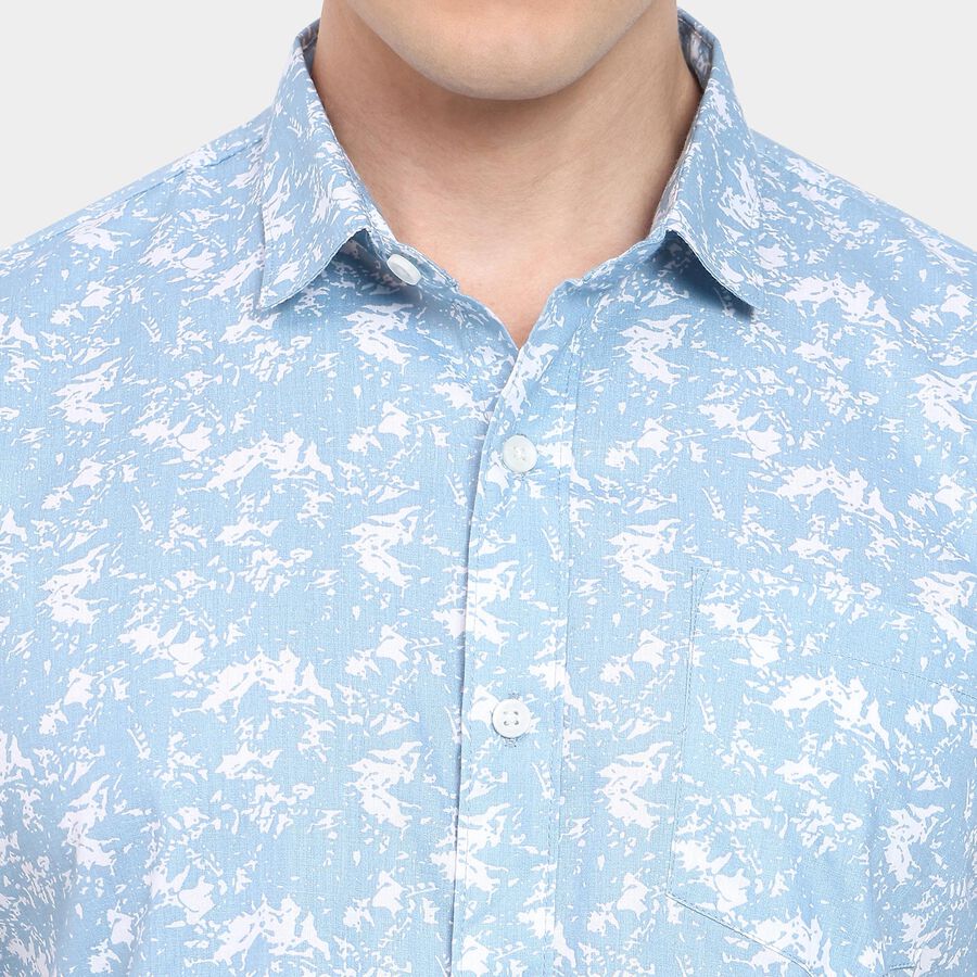 Men's 100% Cotton Casual Shirt, Light Blue, large image number null