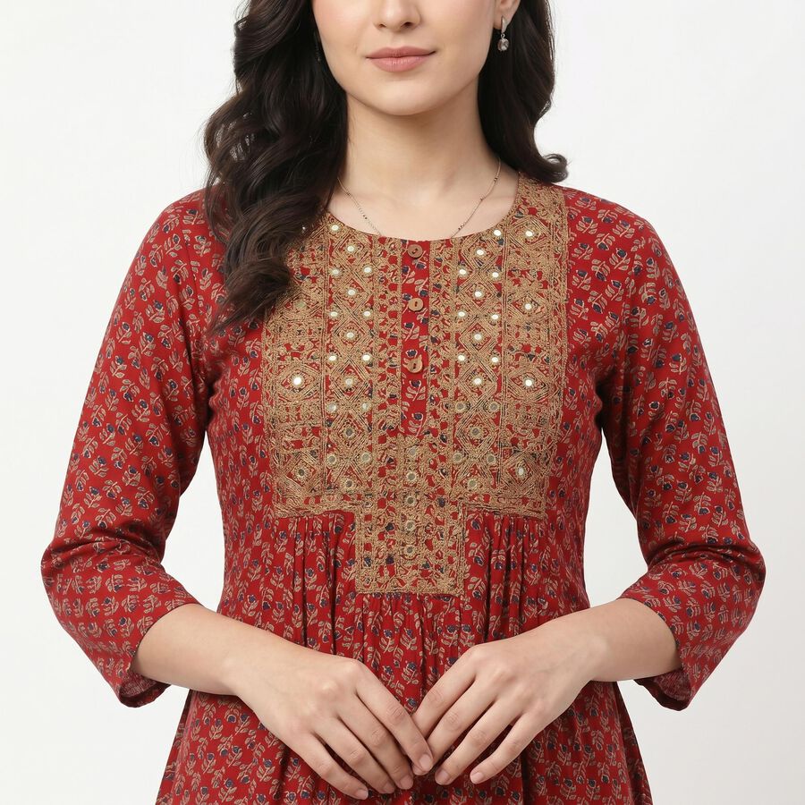 Women's Maroon Embroidered Ethnic Set, Maroon, large