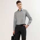 Men's Dark Grey Spread Collar Formal Shirt, Dark Grey, small