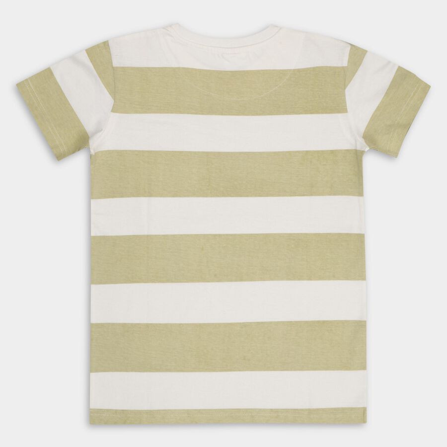 Boys' 100% Cotton Half Sleeves T-Shirt, हल्का हरा, large image number null