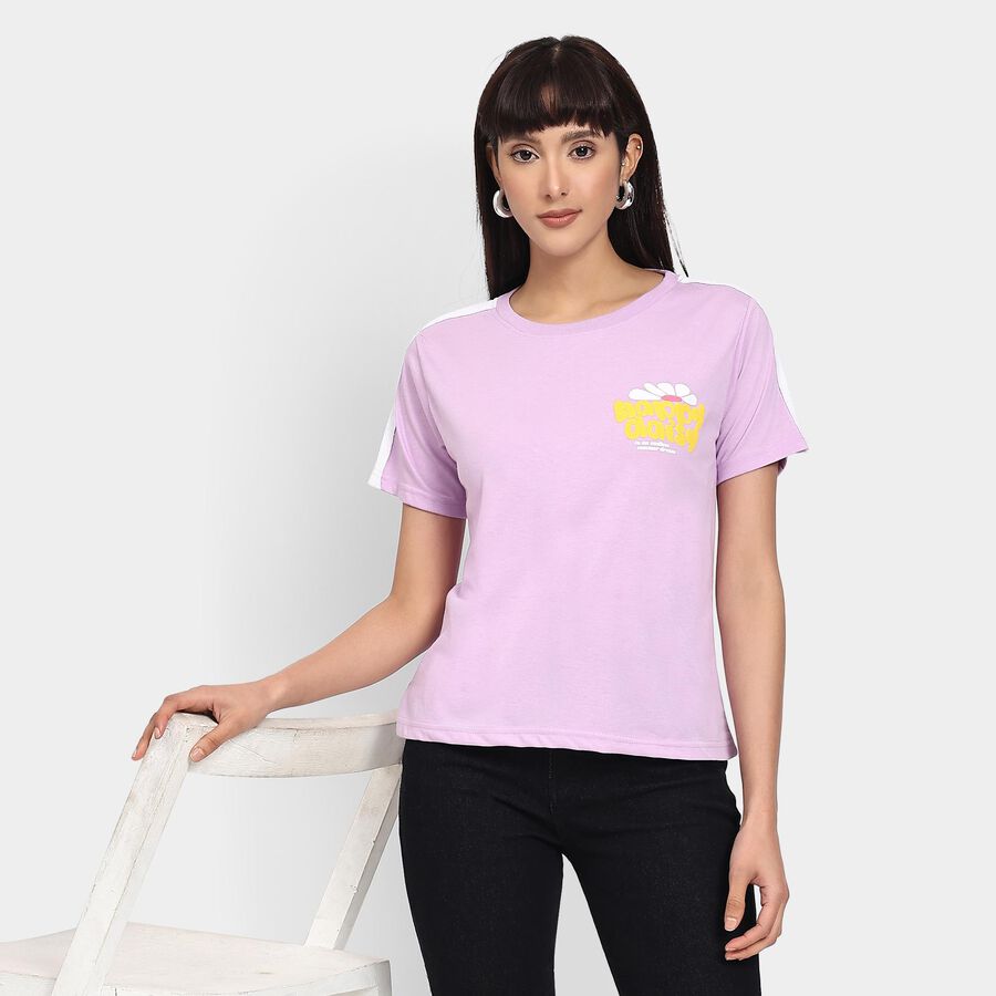 Ladies' Round Neck T-Shirt , Lilac, large image number null