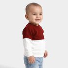 Infants' Maroon Cotton Round Neck Pullover Sweatshirt, मरून, small