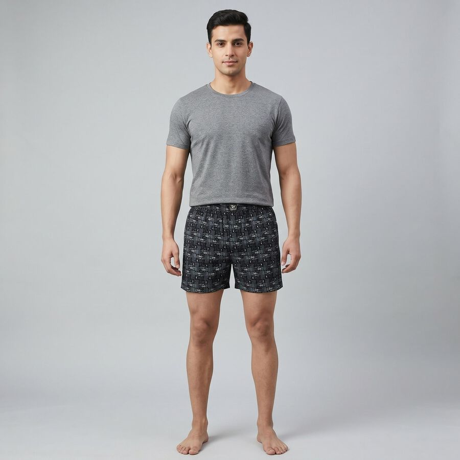Men's Navy Blue Regular Fit Solid Boxers, नेवी ब्लू, large