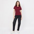 Women's Wine Polo Collar Classic T-Shirt, वाइन, small