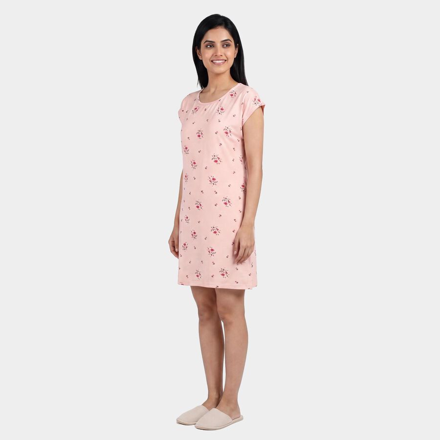 Women Light Pink Nighty, Light Pink, large