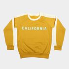 Boys' Mustard Crew Neck Raglan Sleeve Graphic Print Sweatshirt, मस्टर्ड, small