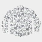 Boys White Cotton Long Sleeve Collar Regular Fit Shirt, White, small