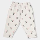 Infants' Muted Sage Green And Soft Cream Regular Fit Floral Printed Elastic Waist Pyjama, Light Green, small image number null