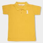Boys Bright Yellow Polo Neck Casual T-Shirt, Yellow, small image number null
