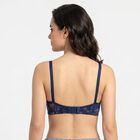 Women's Navy Blue Cotton V-Neck Bralette Bra, नेवी ब्लू, small