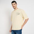 Men's 100% Cotton Round Neck Half Sleeves T-Shirt , एक्रू मिश्रित, small