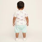 Infants Pastel Pink and White Cotton Round Neck Casual T-Shirt, Lilac, small image number null