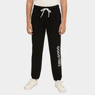 Boys Jet Black Good Vibes Printed Winter Pyjama, काला, small image number null