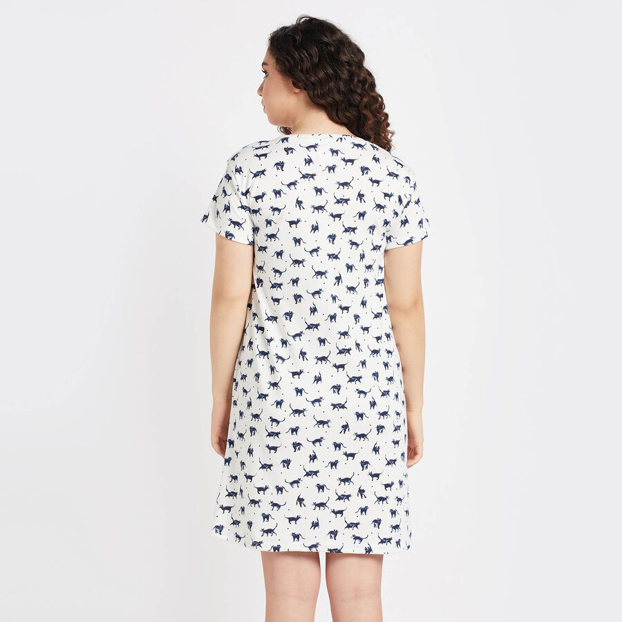 All Over Print Nighty, White, large image number null