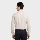 Men's Beige Striped Formal Shirt, गहरा पीला, small