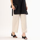 Women's Soft Beige Relaxed Fit Crochet Trim Palazzos, Beige, small image number null