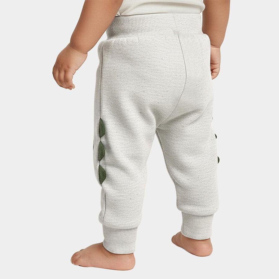 Infants Light Heather Grey Monster Print Cotton Blend Pyjama, Melange Light Grey, large image number null