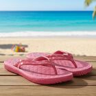 Women's Bright Pink Slip-On Flip Flops, गुलाबी, small