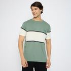 Men's Round Neck Half Sleeves T-Shirt , Light Green, small
