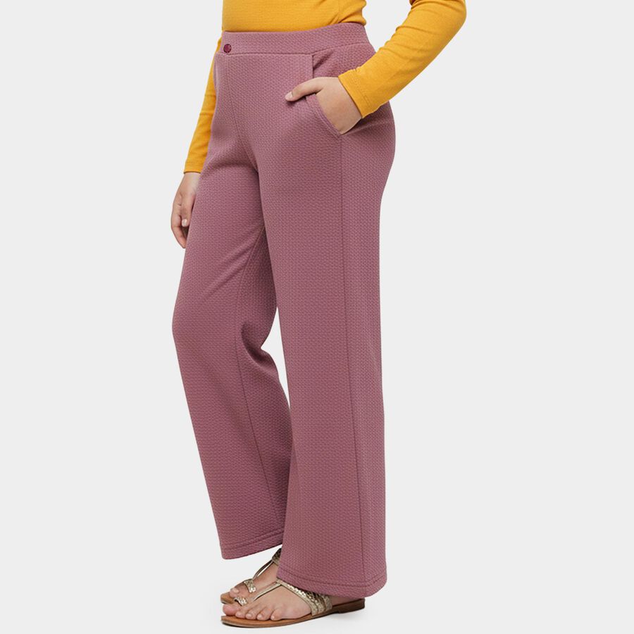 Girls' Pink Relaxed Fit Tie-Front Trousers, Pink, large