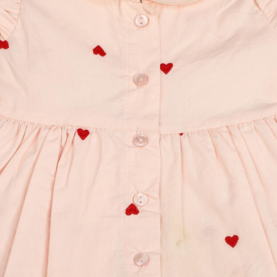 Infants' Light Pink Cotton Collar Neck Tunic Set Capri Set, हल्का गुलाबी, large