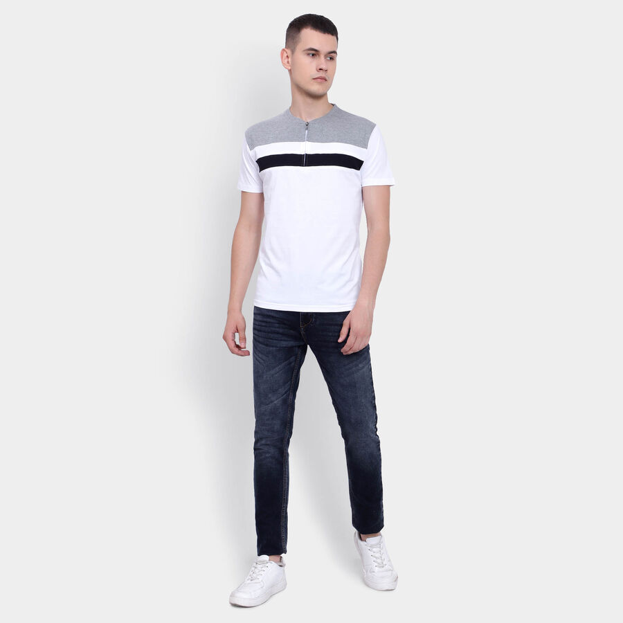 Stripes Henley T-Shirt, White, large image number null