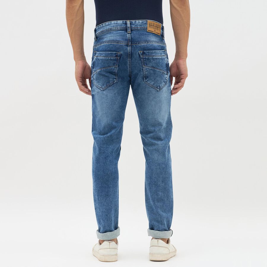 Men's Stonewashed Blue Skinny Fit Five Pocket Jeans, हल्का नीला, large image number null