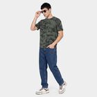Men's Olive Green Round Neck Regular T-Shirt, हल्का हरा, small