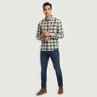 Men's White Cotton Long Sleeve Collar Regular Fit Casual Shirt, सफ़ेद, small