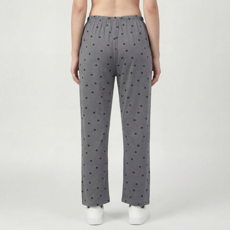 Women's Grey Regular Fit Solid Drawstring Pyjama, Light Grey, large