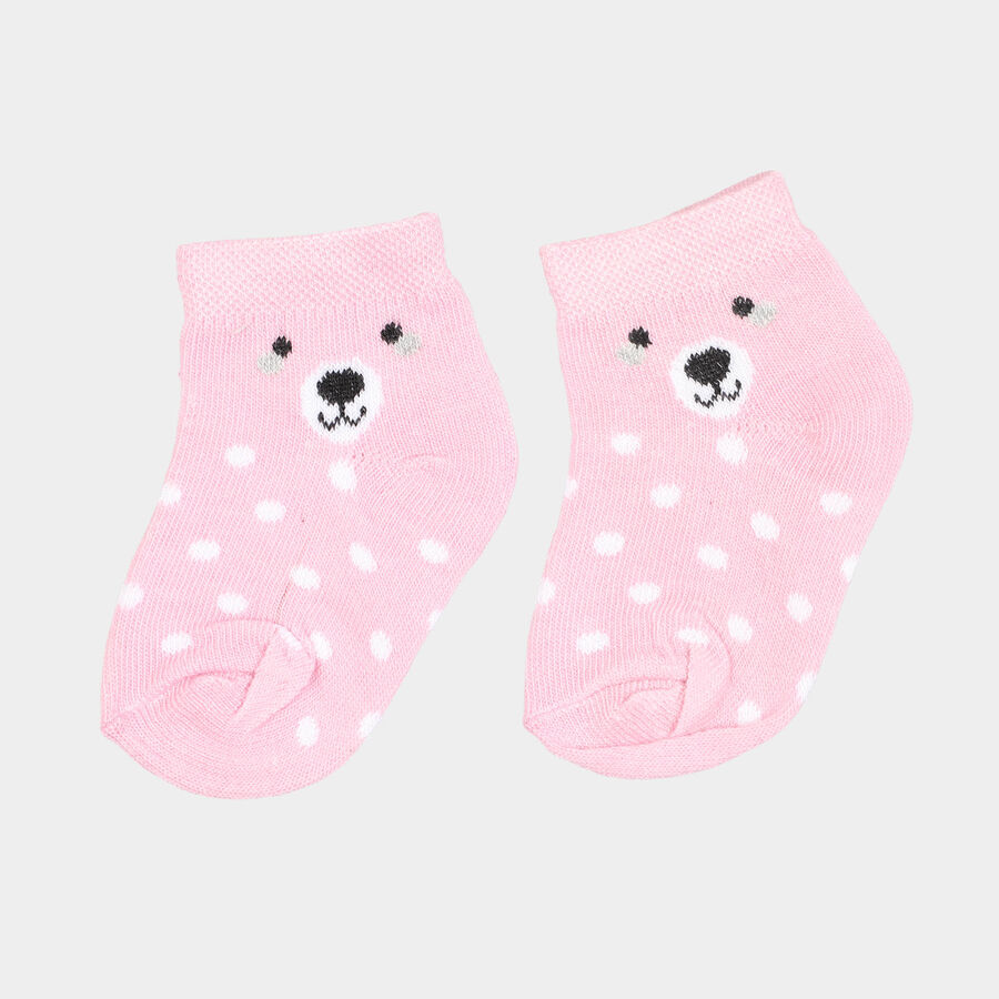 Girls Ankle Length Socks, Pink, large image number null