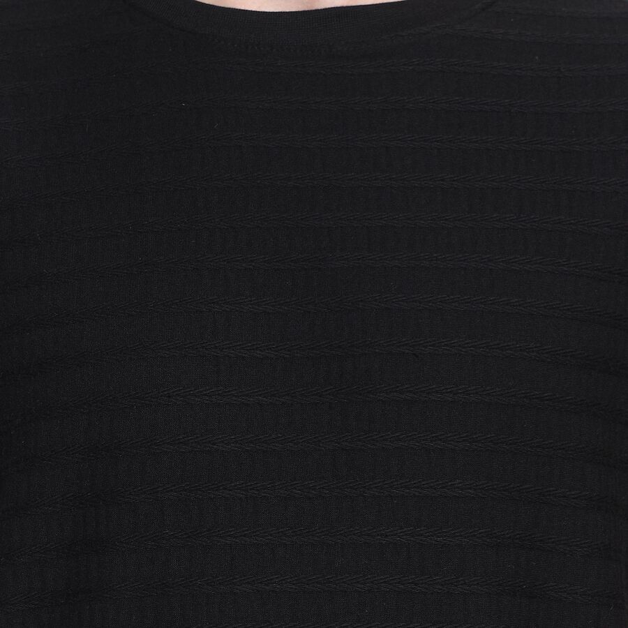 Men's Round Neck Half Sleeves T-Shirt , Black, large image number null
