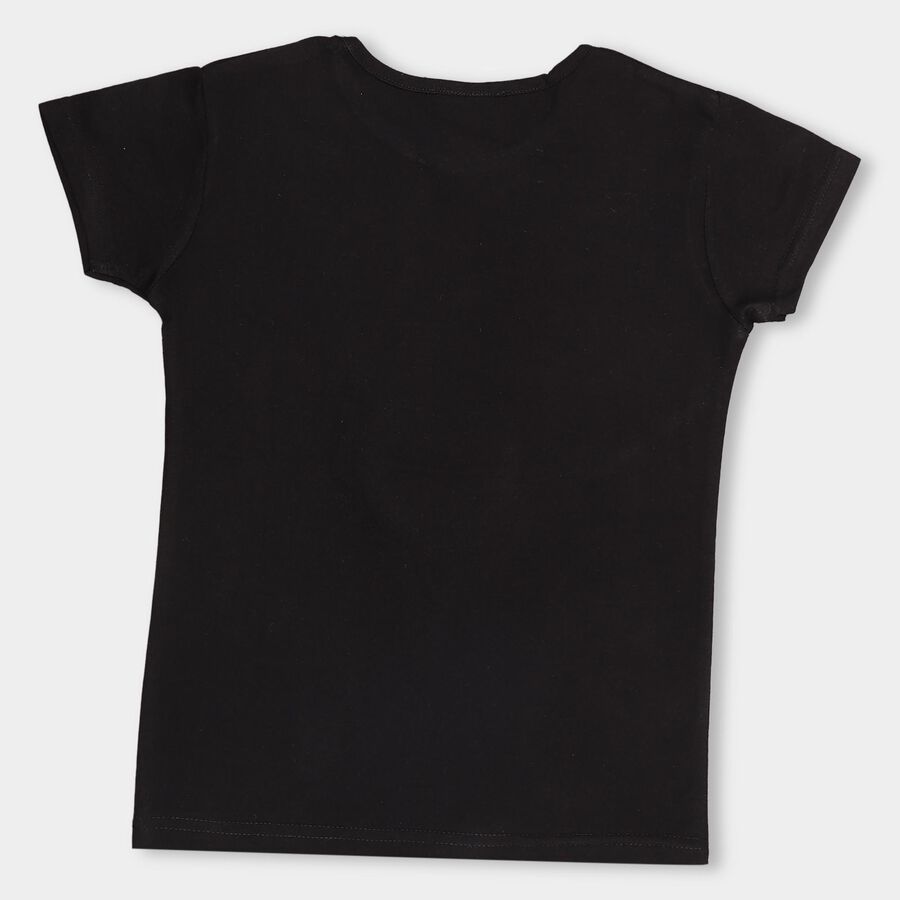 Girls' 100% Cotton T-Shirt, Black, large image number null