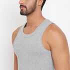 Cotton Solid Vest, Melange Light Grey, small image number null