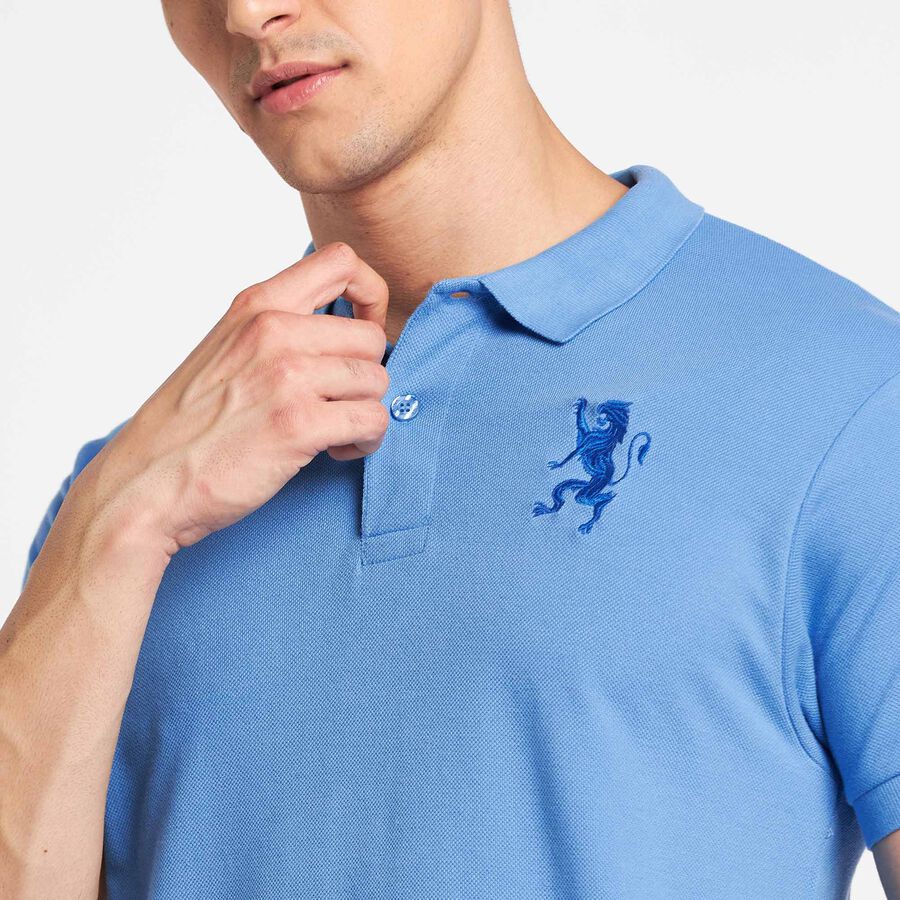 Solid Polo Shirt, हल्का नीला, large image number null