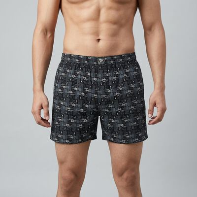 Men's Navy Blue Regular Fit Solid Boxers