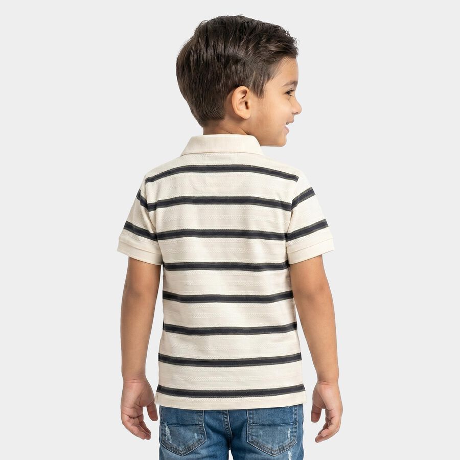 Boys' Off White Polo Neck Polo Boys T-Shirt, ऑफ व्हाइट, large