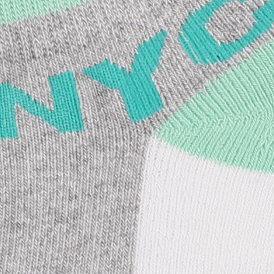 Boys' Muted Mint Green and Deep Charcoal Black Regular Fit NYC Text Pack of 2 Socks, Melange Mid Grey, large image number null