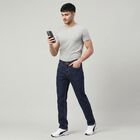 Men's Navy Blue Slim Fit Classic Jeans, Dark Blue, small