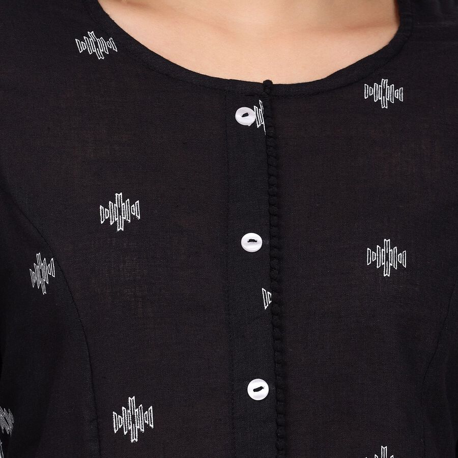 Ladies' 100% Cotton Kurta, काला, large image number null