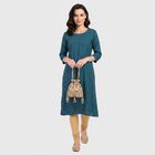 Women's Khaki Cotton Blend Elastic Waist Churidar, खाकी, small