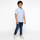 Boys' 100% Cotton Casual Shirt, Light Blue, small image number null